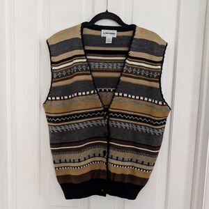 VTG Alfred Dunner Womens Sweater Vest LARGE Hippie Preppy Academia Wool Blend